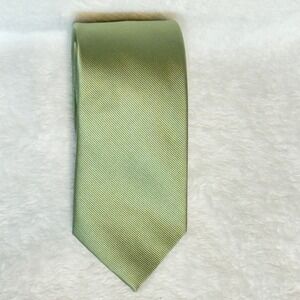 The Tie Bar Chicago Necktie Sage Green Silk Diagonal Stripe Stain Resistant